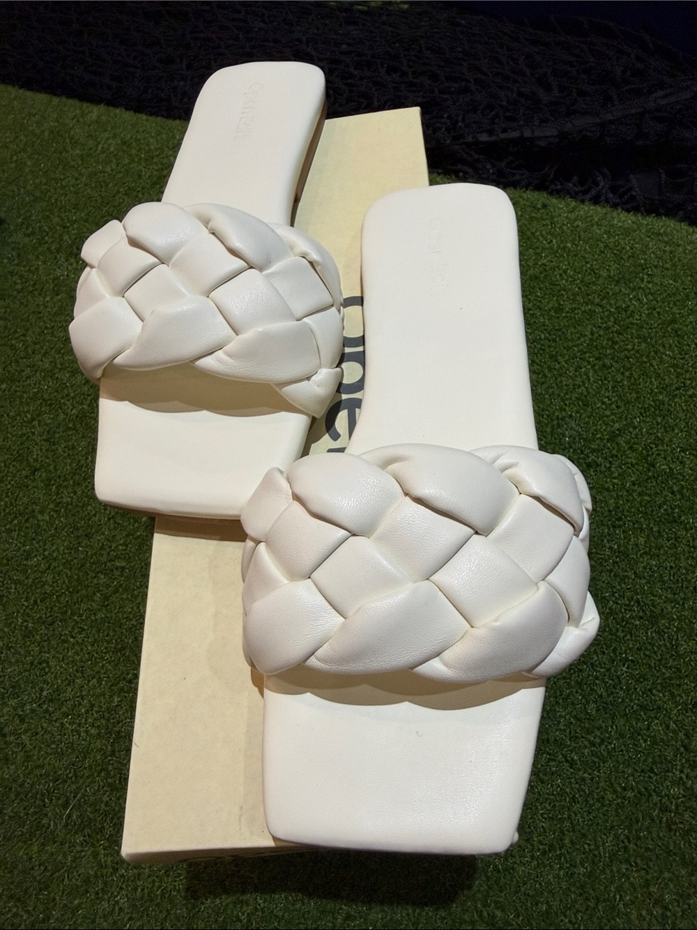 Braided Slide Sandals for Women — Cream Comfort